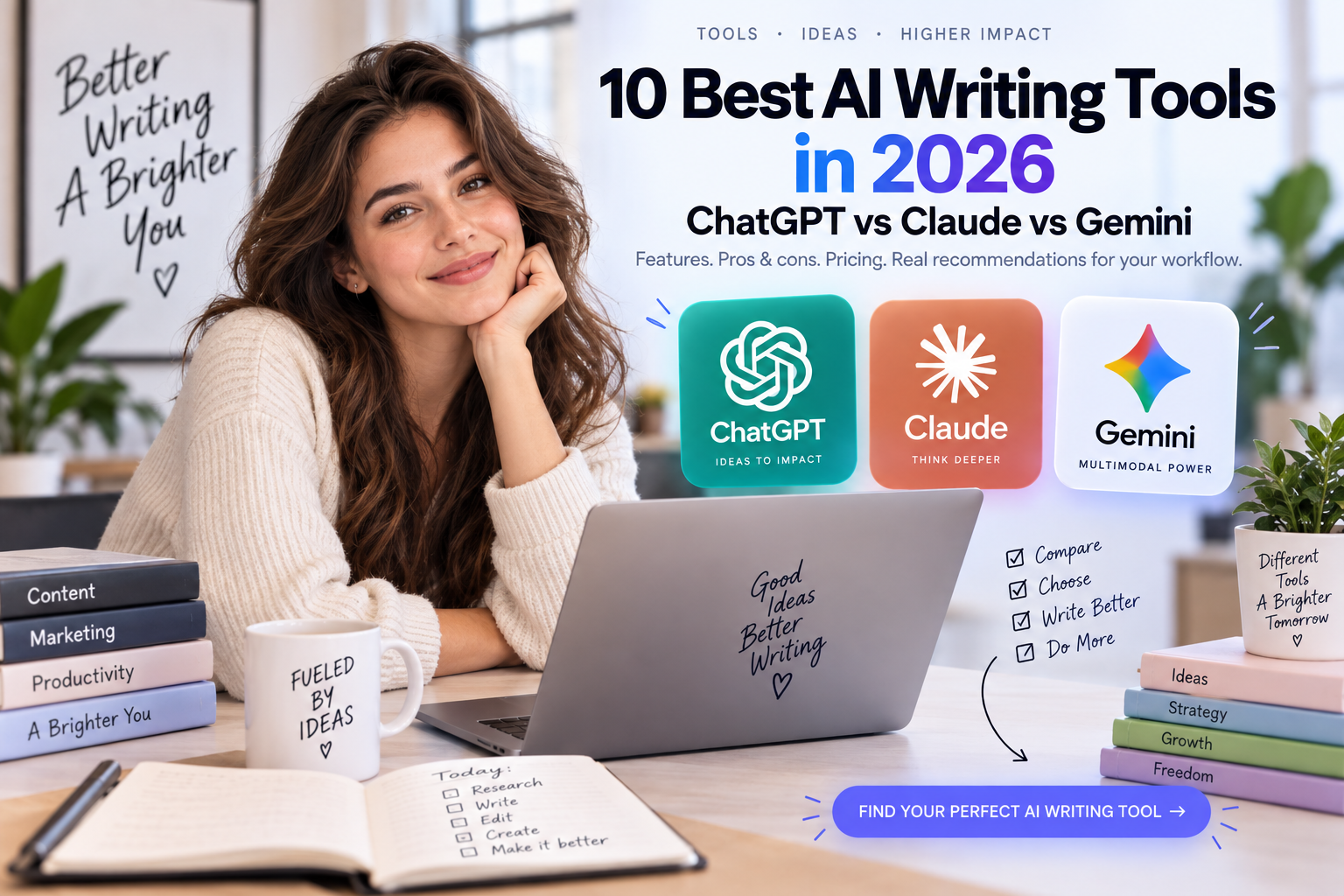 10 Best AI Writing Tools in 2026: ChatGPT vs Claude vs Gemini