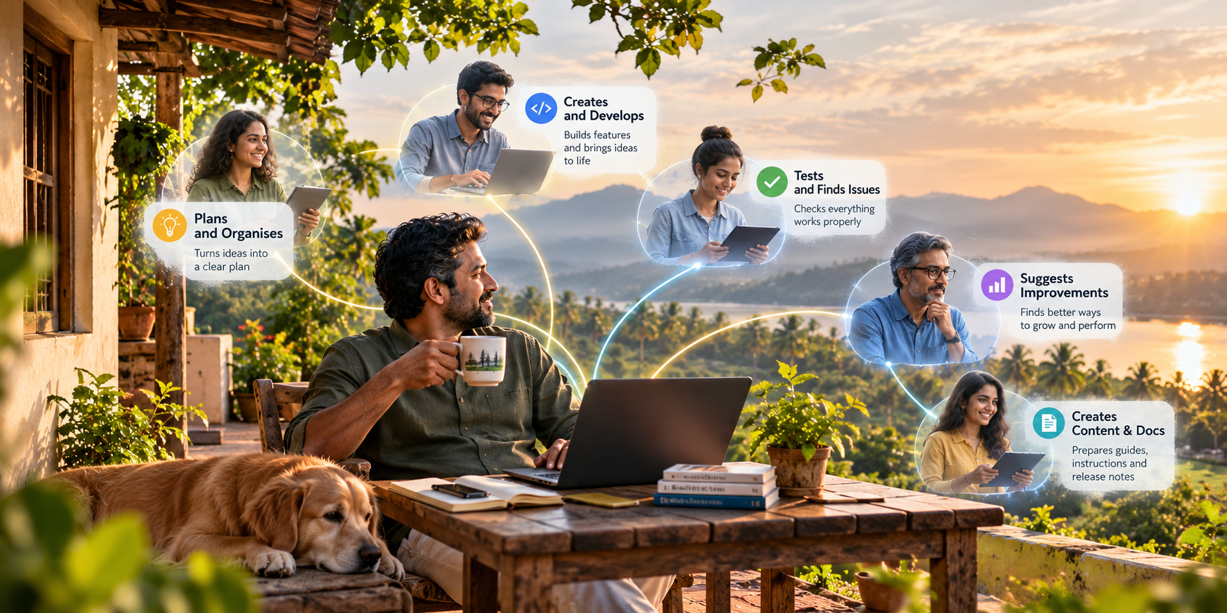 The Future of Software Development: One Human, a Team of AI Agents